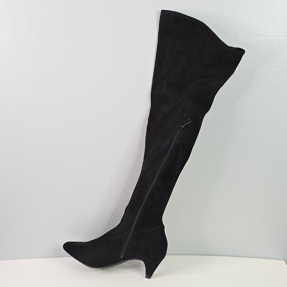 Impo Stretch Black Faux Suede Over-the-Knee Boot - Right Foot